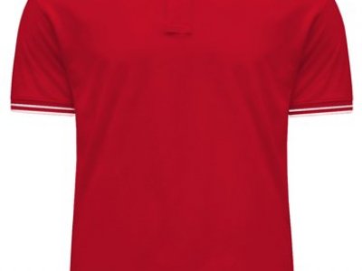 Koszulka polo 210 CONTRAST czerwono biała