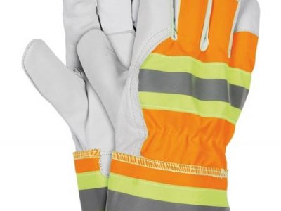 Rękawice ochronne  pomarańczowo-żółto-szaro-biały RLVIS PYSW
