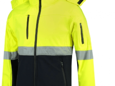 Softshell kurtka unisex BI-COLOR EN ISO 20471 SOFTSHELLT52 kolor fluorescencyjny żółty (97)