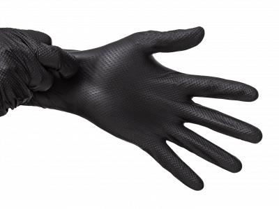 Rękawice nitrylowe PRO.TECT Black HD bezpudrowe, długość 240mm, kolor czarny, opk. 100szt. GA006HD GRIP
